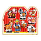 Melissa & Doug Farm Animals Jumbo Knob Wooden Puzzle 8pc