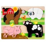 Melissa & Doug Farm Animals Wooden Chunky Jigsaw Puzzle (20 pcs)