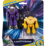 Bundle of 2 |Imaginext Disney Pixar Action Figure 2-Pack (Darby Steel & ZAP Patrol + Zurg & Zyclops)