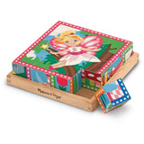 Melissa & Doug Princess and Fairy Wooden Cube Puzzle - 6 Puzzles in 1 (16pc)