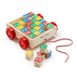 Melissa & Doug Classic ABC Wooden Block Cart Educational Toy With 30 Solid Wood Blocks