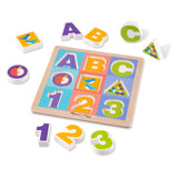 Melissa & Doug First Play Wooden ABC-123 Chunky Puzzle (9 pcs)
