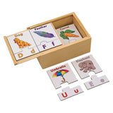 Melissa & Doug Learn the Alphabet Puzzle Cards With Wooden Storage Box (52pc)