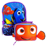 disney finding dory 16"" full size backpack w/ detachable lunch bag