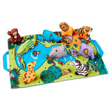 Melissa & Doug Take-Along Folding Wild Safari Play Mat (19.25 x 14.5 inches) With 9 Animals