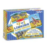 Melissa And Doug Safari 4-In-1 Jumbo Linking Floor Puzzle 96pc