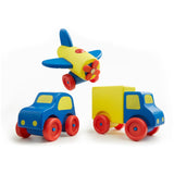 Melissa & Doug Deluxe Wooden First Vehicles Set With Truck, Car, and Airplane