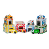 Melissa and Doug Nesting and Sorting Garages and Cars 14-Piece Play Set