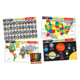 Melissa & Doug Advanced Subject Skills Placemat Set: United States, Presidents, Countries of the World, and Planets 8pc