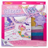 Melissa & Doug Mess-Free Glitter Treasure Box, Mirror and Jewelry Set
