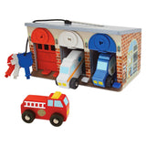 Melissa & Doug Lock and Roll Rescue Garage - 3 Wooden Vehicles, Garage With Locking Door and Keys