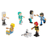 Melissa & Doug Wooden Flexible Figures 7-Piece Career Dolls for Dollhouses