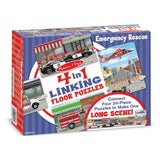 Melissa And Doug Rescue Vehicles 4-In-1 Jumbo Linking Floor Puzzle 96pc