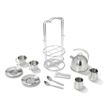 Melissa & Doug® Stainless Steel Tea Set and Storage Stand, 11 Pieces