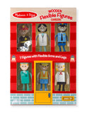 Melissa & Doug Wooden Flexible Figures 7-Piece Career Dolls for Dollhouses