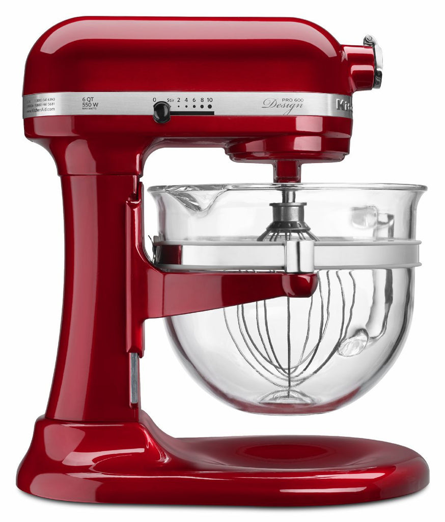 KitchenaidAid Professional 600 Design Series with Glass Bowl - Candy Apple KF26M22CA