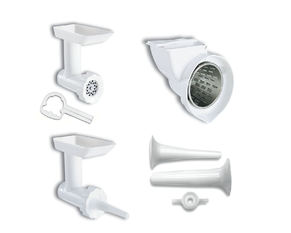 Kitchenaid Mixer Attachment Pack #2: - Food Grinder, Rotor Slicer/Shredder, Sausage Stuffer Kit - KGSSA