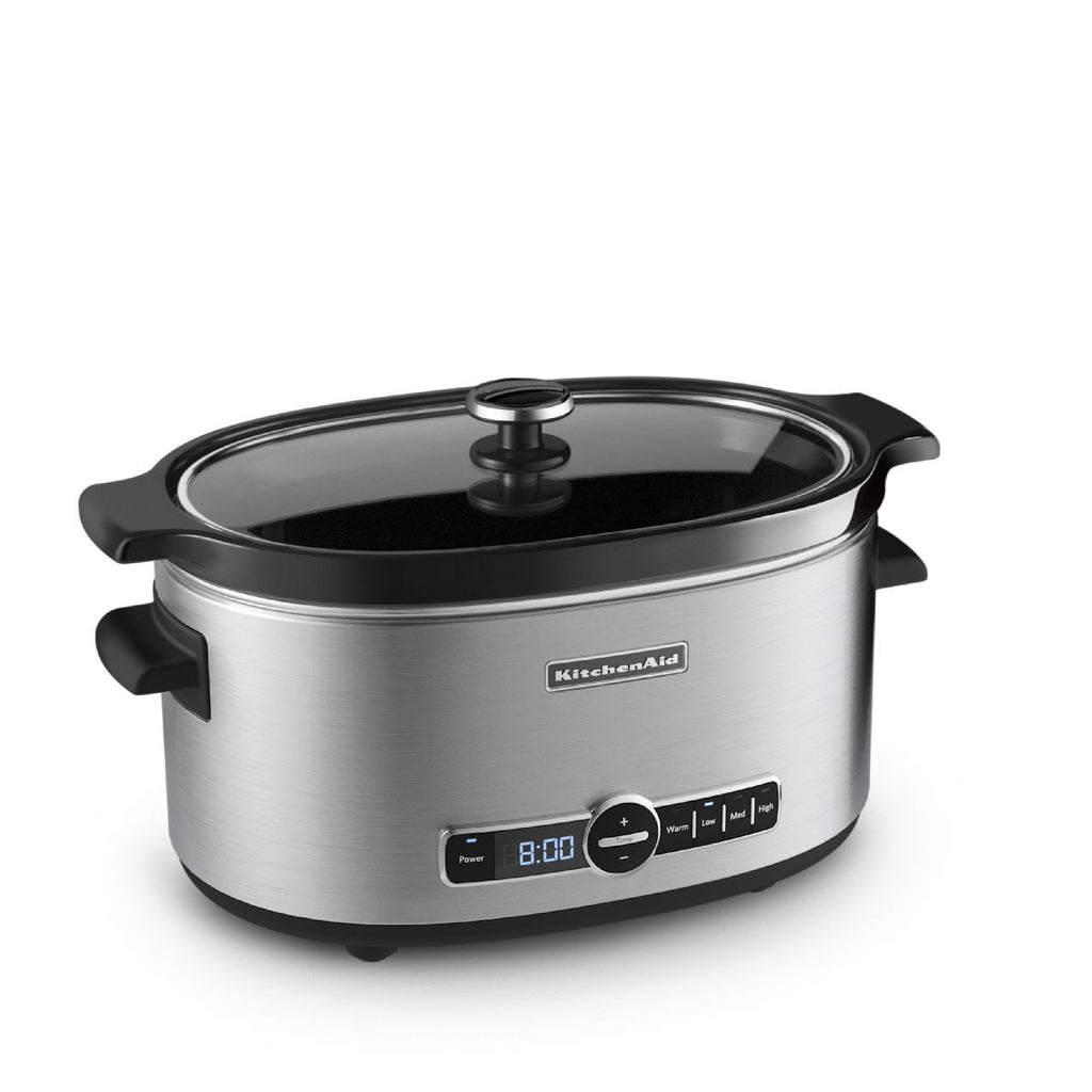 KitchenaidAid 6-Quart Slow Cooker with Solid Glass Lid - Stainless Steel KSC6223SS