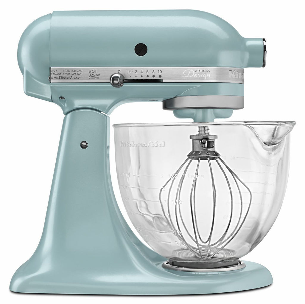 Kitchenaid 5 Qt. Artisan Design Series with Glass Bowl - Azure Blue KSM155GBAZ