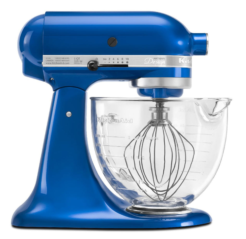 Kitchenaid 5 Qt. Artisan Design Series with Glass Bowl - Electric Blue KSM155GBEB