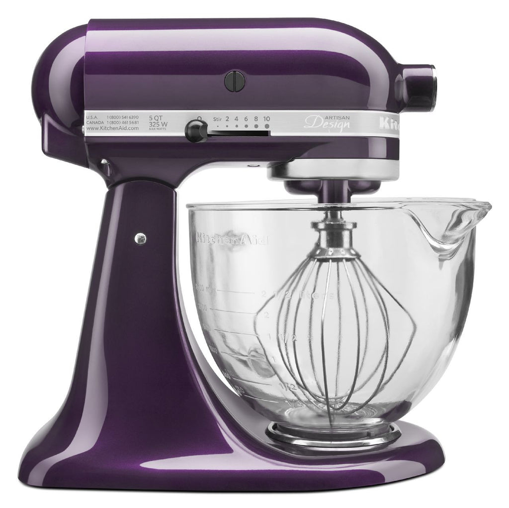 Kitchenaid 5 Qt. Artisan Design Series with Glass Bowl - Plumberry KSM155GBPB