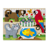 Melissa & Doug Pets Wooden Chunky Jigsaw Puzzle - Dog, Cat, Bird, and Fish (20 pcs)