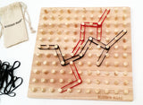 Viahart Rubber Road Rubber Band Wooden Board Game And Pegboard