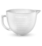 Kitchenaid 5 Qt. Frosted Bowl with Measurement Markings Pour Spout Lid K5GBF