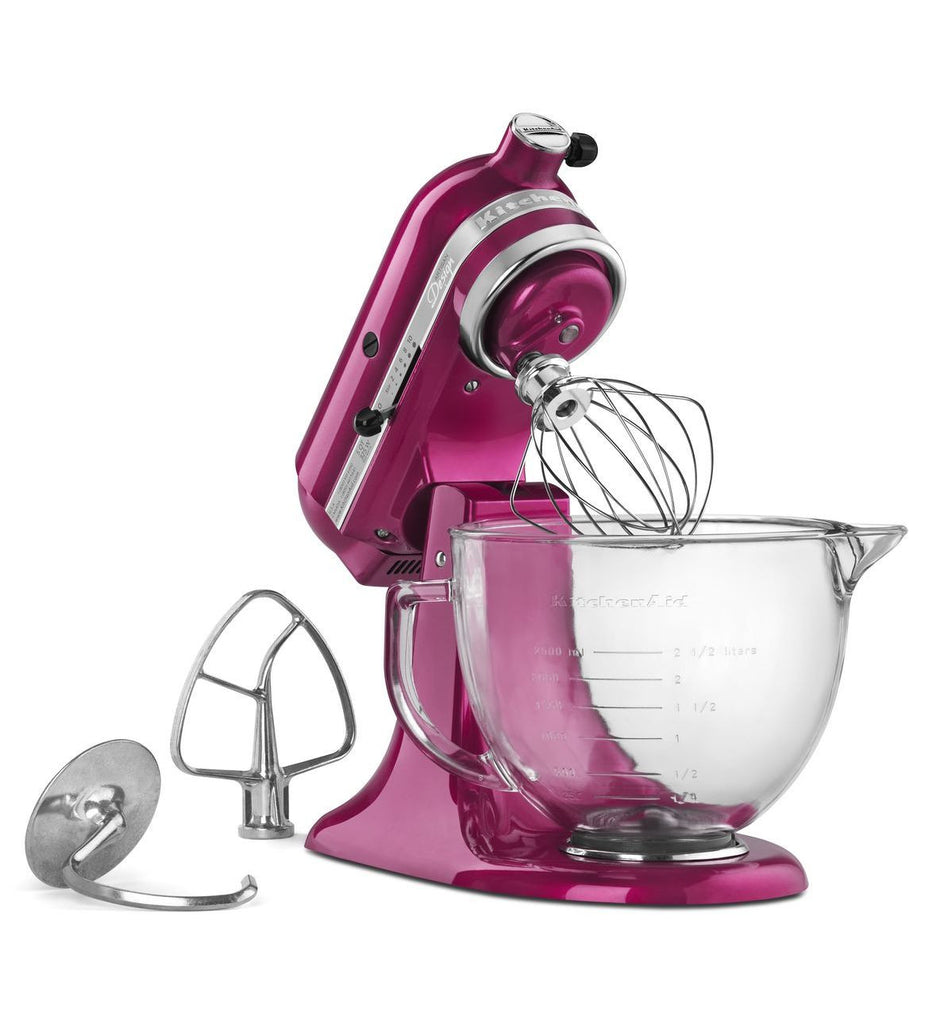 Kitchenaid 5 Qt. Artisan Design Series with Glass Bowl - Raspberry Ice KSM155GBRI