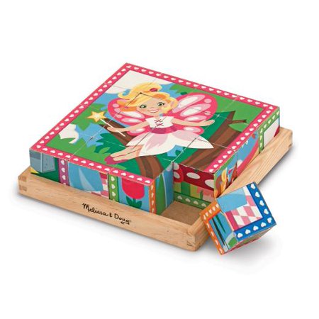 Melissa & Doug Princess and Fairy Wooden Cube Puzzle - 6 Puzzles in 1 (16pc)