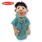 Melissa & Doug Surgeon Puppet With Doctor Scrubs and Detachable Wooden Rod (Puppets & Puppet Theaters, Animated Gestures, Inspires Creativity, 15? H x 5? W x 6.5? L)