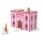 Melissa & Doug Fold and Go Wooden Princess Castle With 2 Royal Play Figures, 2 Horses, and 4pc of Furniture