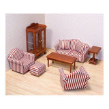 Melissa & Doug Classic Victorian Wooden and Upholstered Dollhouse Living Room Furniture (9pc)