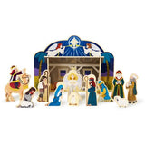 Melissa & Doug Classic Wooden Christmas Nativity Set With 4-Piece Stable and 11 Wooden Figures