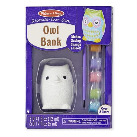 Melissa & Doug Decorate-Your-Own Wooden Owl Bank Craft Kit