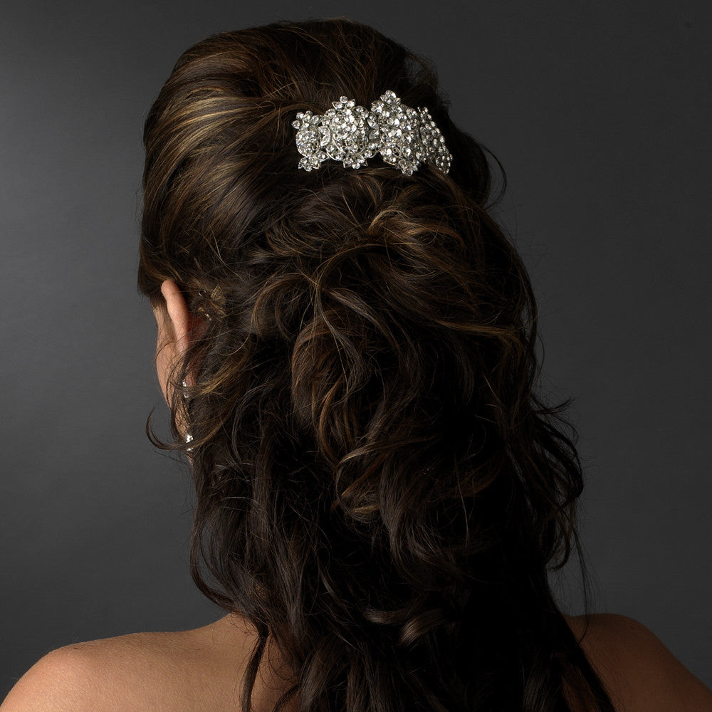 Silver Clear Barrette 8337