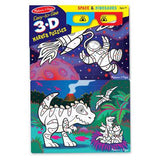 Melissa & Doug Easy-to-See 3-D Marker Coloring Puzzles - Space and Dinosaurs (24 pcs each)