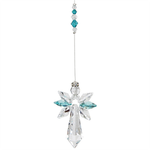 Woodstock Crystal Guardian Angel - Large, Blue Zircon CALBZ