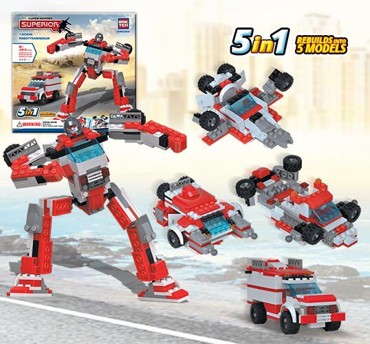 Heroes Robots 5 In 1 Robotyrannoaur - Building Set by Brictek (18005)