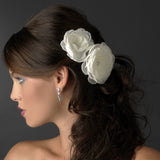 White or Ivory Jeweled Ranunculus Pair Clip 438