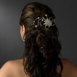 Vintage Crystal Swirl Bridal Headpiece Clip 457 Silver