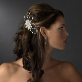 Vintage Crystal Swirl Bridal Headpiece Clip 457 Silver