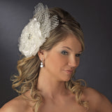 Couture Rhinestone Flower Hair Clip with Russian Tulle 9855