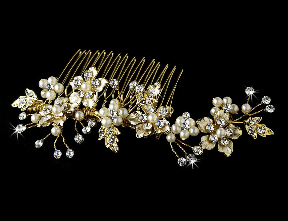 Elegant Bridal Pearl Hair Comb Accent Comb 039