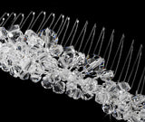 Silver Floral Bridal Tiara Comb 1015