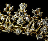 Headpiece Comb 1114 Silver Floral Crystal