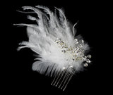 Feather Bridal Hair Accent Comb 1534