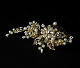Pearl Crystal Couture Comb 1643 (Silver White or Gold Ivory)