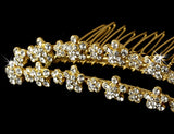 Brushed Gold or  Silver Plated Floral Comb 3015