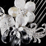 Silver Ivory Pearl Comb 4013